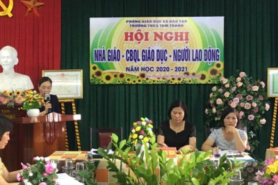 HỘI NGHỊ NHÀ GIÁO – CBQL GIÁO DỤC – NGƯỜI LAO ĐỘNG TRƯỜNG THCS TAM THANH NĂM HỌC 2020 – 2021
